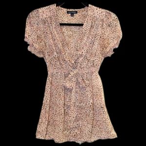 💖 MAX EDITION Pink Floral Front Tie Blouse Size M